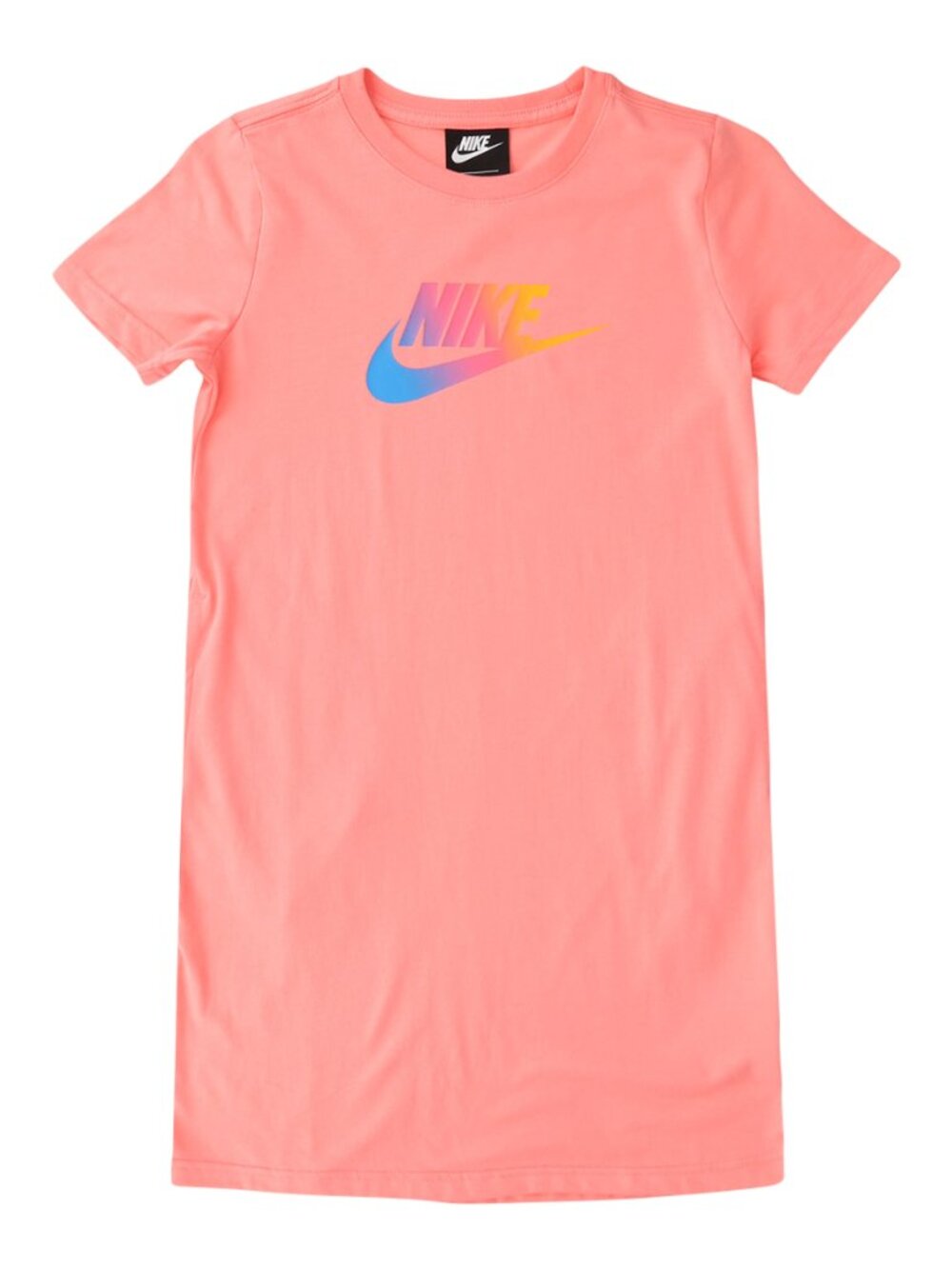 Nike Futura Logo Print Cotton Coral Pink Dress